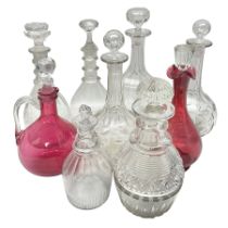 Collection of Victorian and later decanters