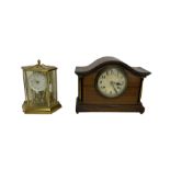 1930’s 8-day striking mantle clock and a brass cased kundo torsion clock