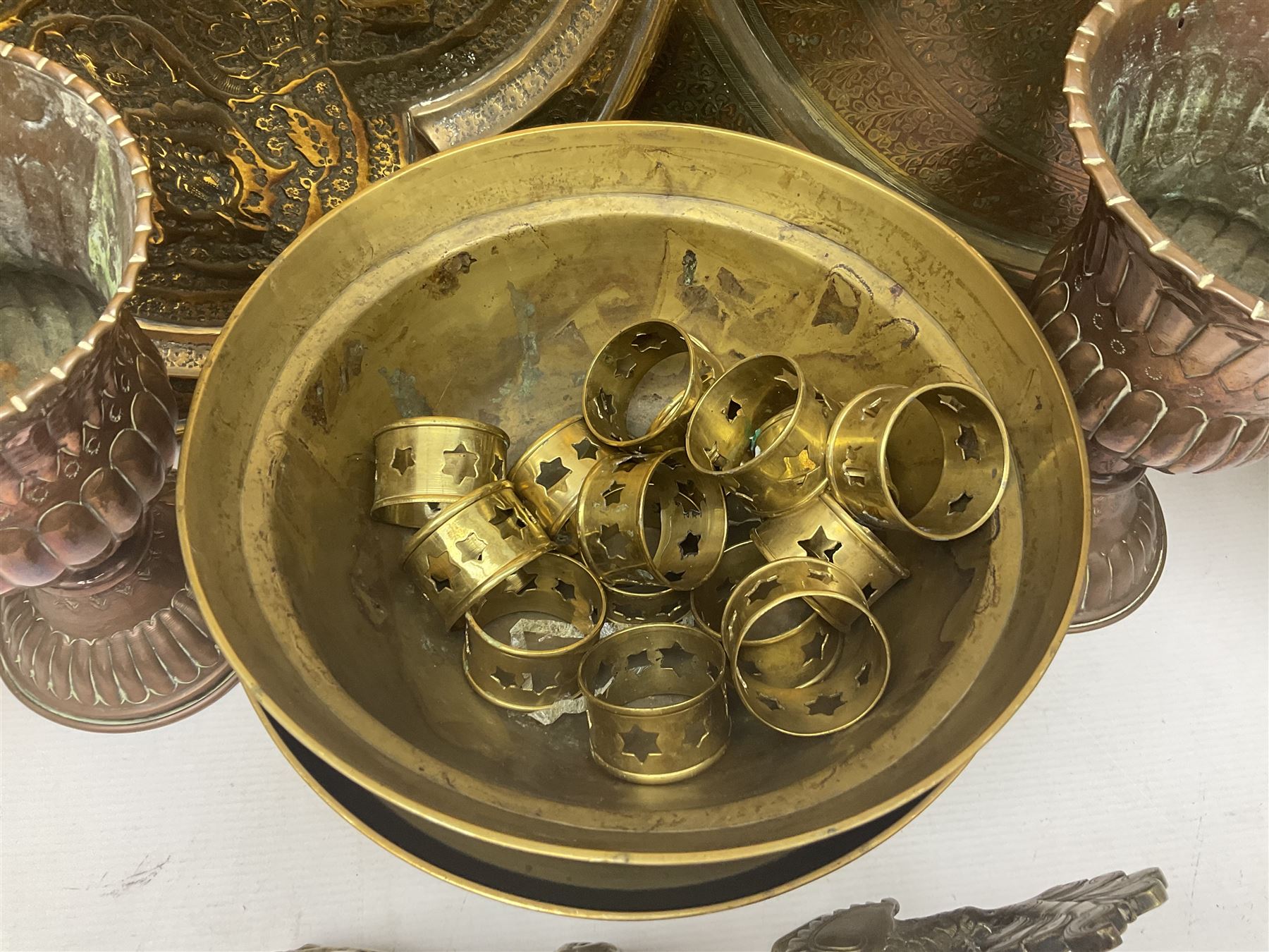 Collection of oriental brass and other metal ware - Image 3 of 7