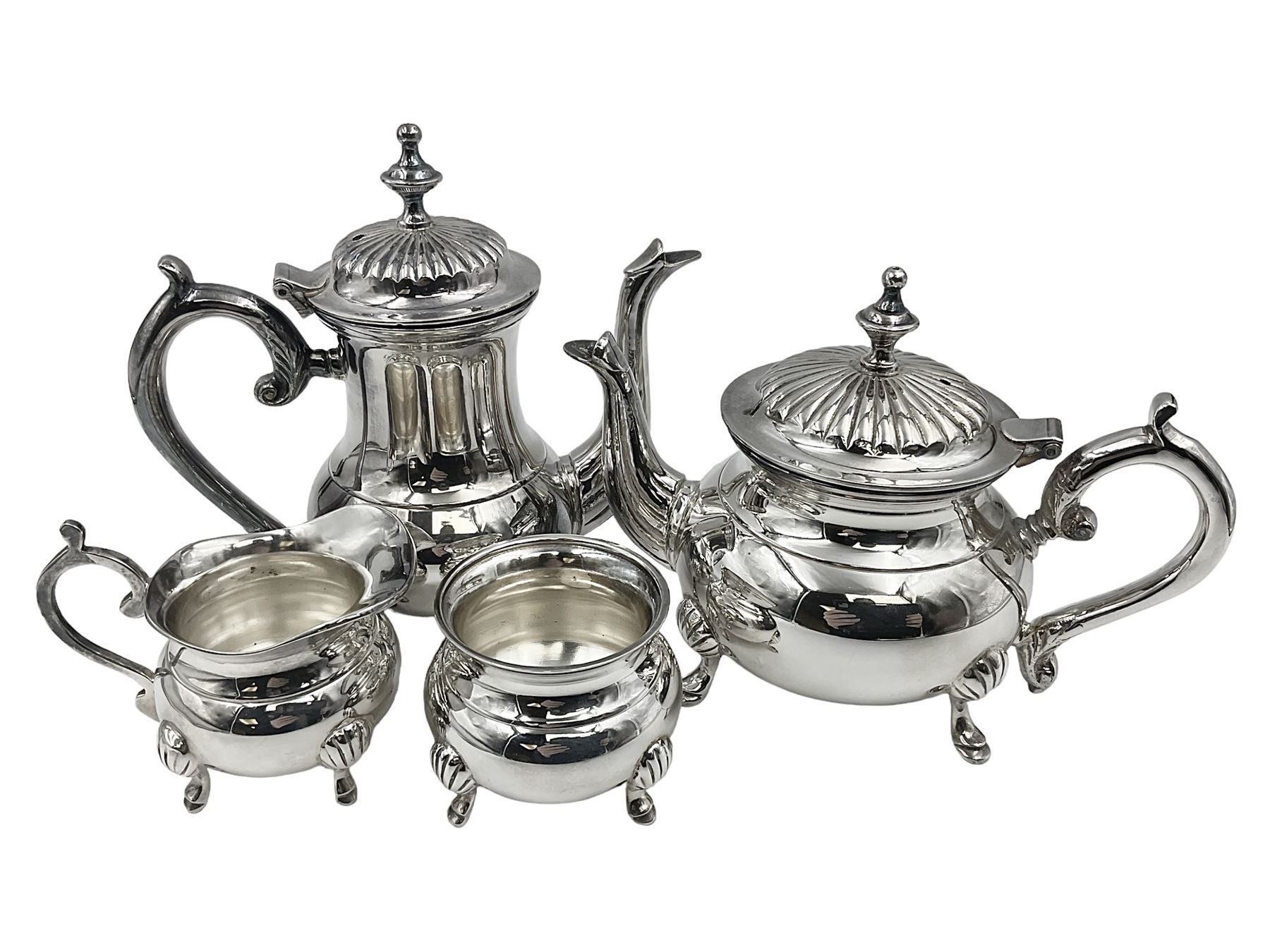 Miniature silver plated four piece tea service