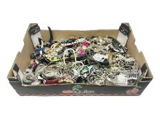 Large collection of costume jewellery including bracelets