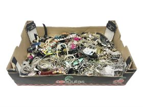 Large collection of costume jewellery including bracelets