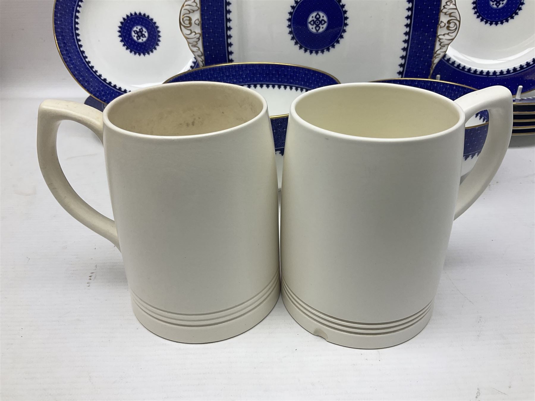 Two Wedgwood Keith Murray tankards and a Wedgwood blue and white part coffee service - Image 6 of 7