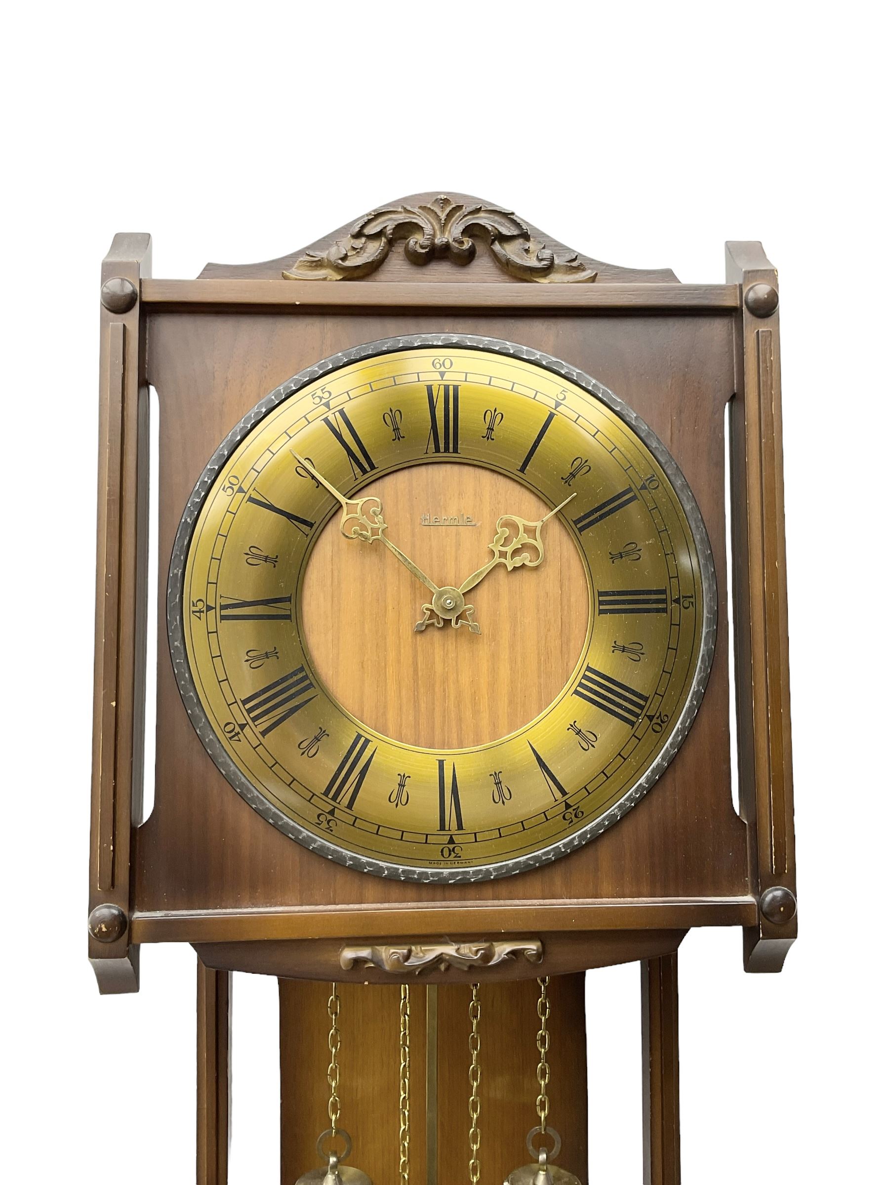 Hermle German double weight driven wall clock - Image 3 of 3