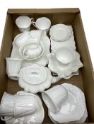 Shelley Dainty White Tea Wares of moulded lobed form
