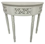 Painted demi-lune hall table