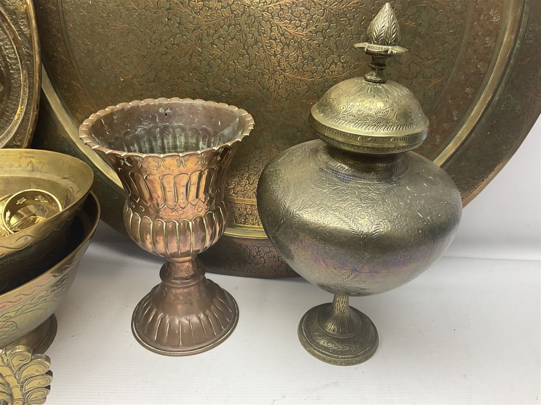 Collection of oriental brass and other metal ware - Image 5 of 7