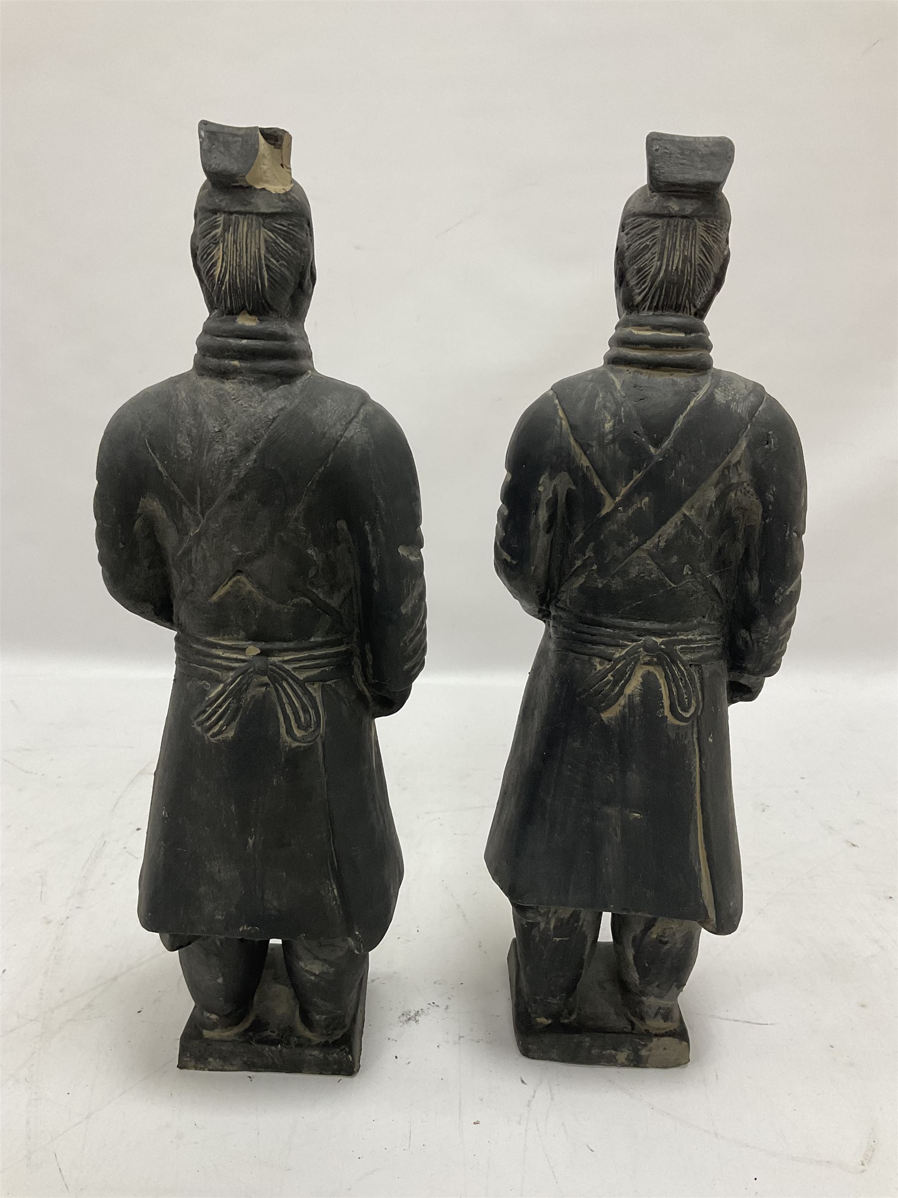 Pair of terracotta warrior style figures - Image 4 of 5