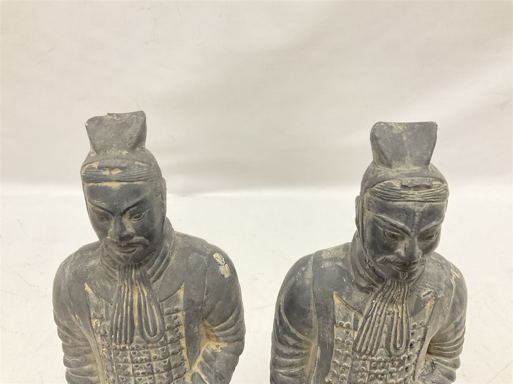 Pair of terracotta warrior style figures - Image 2 of 5