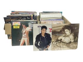 Collection of vinyl LP records in three boxes