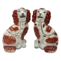 Pair Staffordshire style dogs
