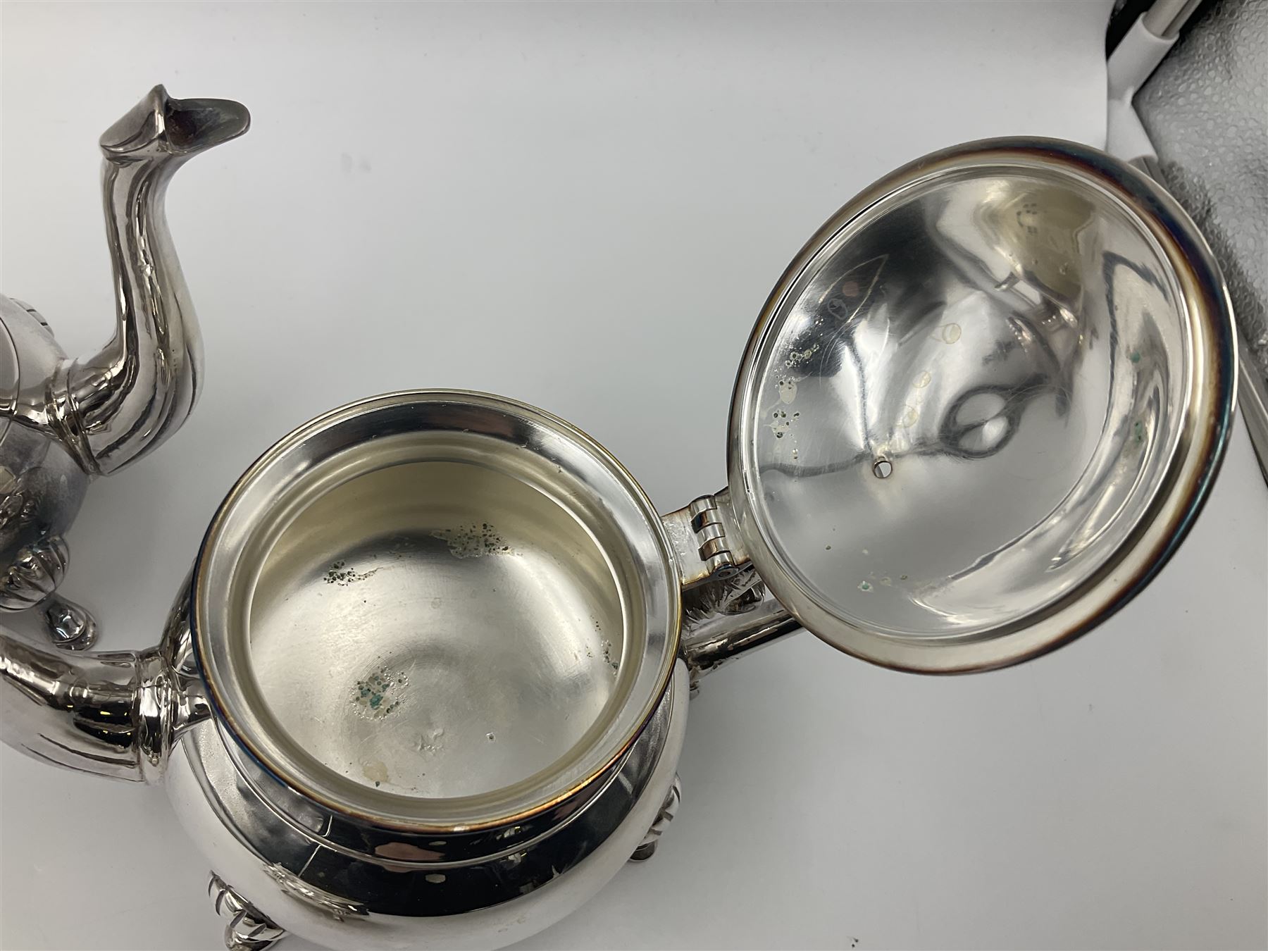 Miniature silver plated four piece tea service - Image 6 of 7