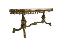 Mid-20th century Italian design Onyx and gilt serpentine coffee table
