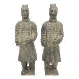 Pair of terracotta warrior style figures