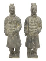 Pair of terracotta warrior style figures
