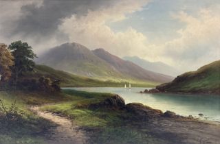 Victor Rolyat (British 19th/20th century): Highland Loch Landscape