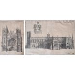 After Daniel King (British c.1616-1661): The South and West Prospects of Beverley Minster