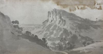 Nicholas Pocock (British 1740-1821): 'High Tor from the Hagwood - Matlock'