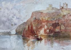 Frank Rousse (British fl.1897-1917): East Cliff and the Spa Ladder Whitby