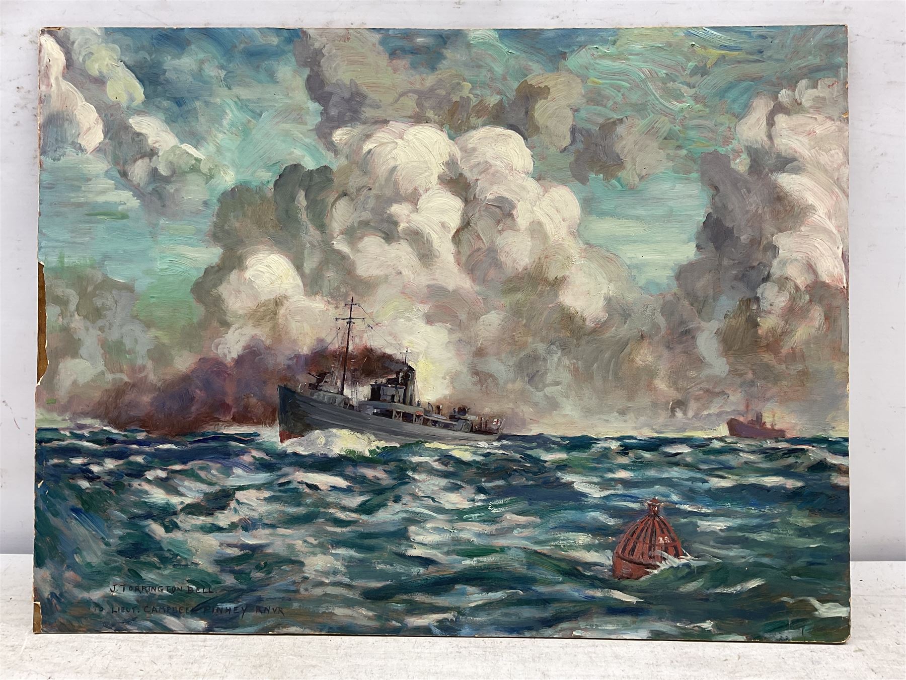 James Torrington Bell (British 1892-1970): 'His Majesty's Trawler Agnes Weatherly at Sea' - Image 2 of 3