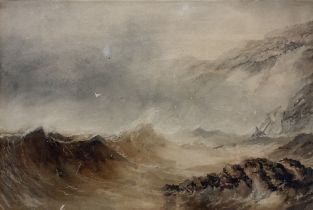 Henry Barlow Carter (British 1804-1868): Stormy Coastline