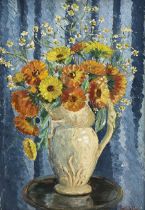 Evelin Winifred Aston (British 1891-1975): Still Life of Flowers in a Vase