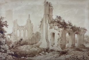 English School (19th century): 'Byland Abbey - York'