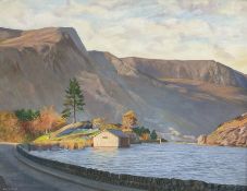 Erik W Gleave (British 1916-1995): Highland Lake Landscape