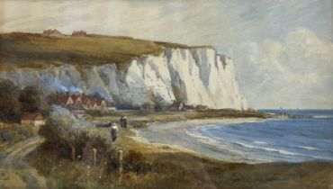 Richard Wane (British 1852-1904): Village beneath White Cliffs