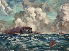 James Torrington Bell (British 1892-1970): 'His Majesty's Trawler Agnes Weatherly at Sea'