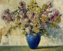 Walter Taylor (British 1860-1943): Still Life of 'Cherry Blossom and Forsythia'