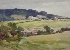 Owen Bowen (Staithes Group 1873-1967): Haytime Above Robin Hood's Bay