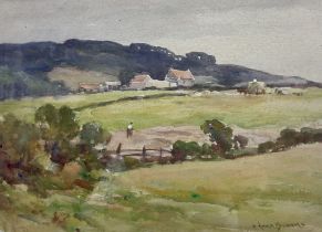 Owen Bowen (Staithes Group 1873-1967): Haytime Above Robin Hood's Bay