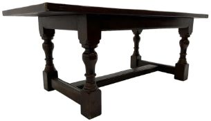 20th century oak refectory dining table