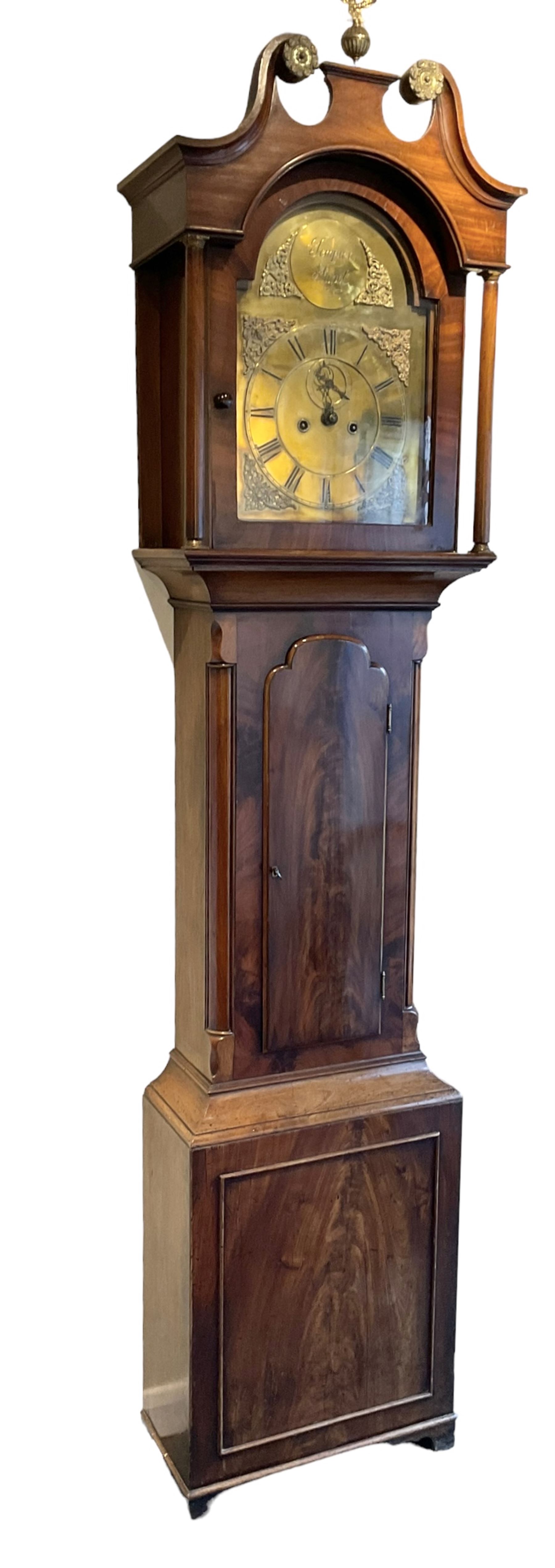 Mahogany - longcase clock with an eight day movement and brass dial - Image 2 of 12
