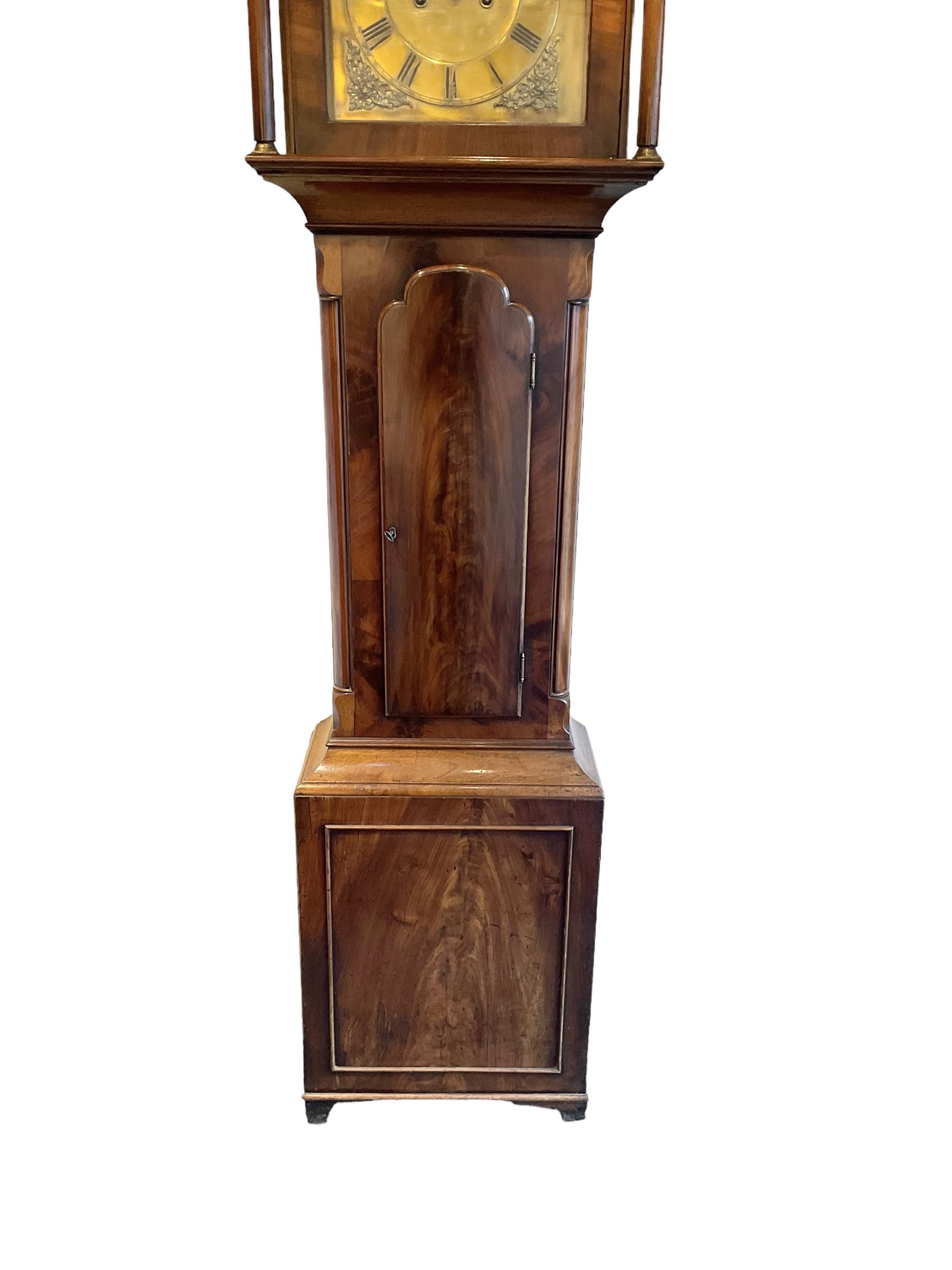 Mahogany - longcase clock with an eight day movement and brass dial - Image 9 of 12