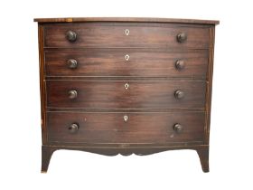 George III mahogany bow-front chest