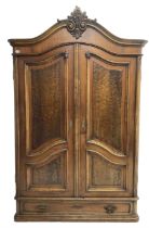 Late 19th century to early 20th century French walnut armoire wardrobe