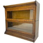 Globe Wernicke design - early 20th century oak two sectional library bookcase