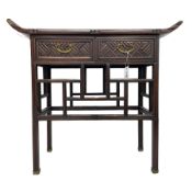 Chinese design bamboo and wood altar side table