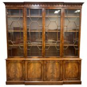 Bevan Funnell - Georgian design mahogany breakfront bookcase