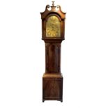 Mahogany - longcase clock with an eight day movement and brass dial