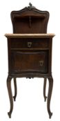 Late 19th to early 20th century walnut bedside pot cupboard