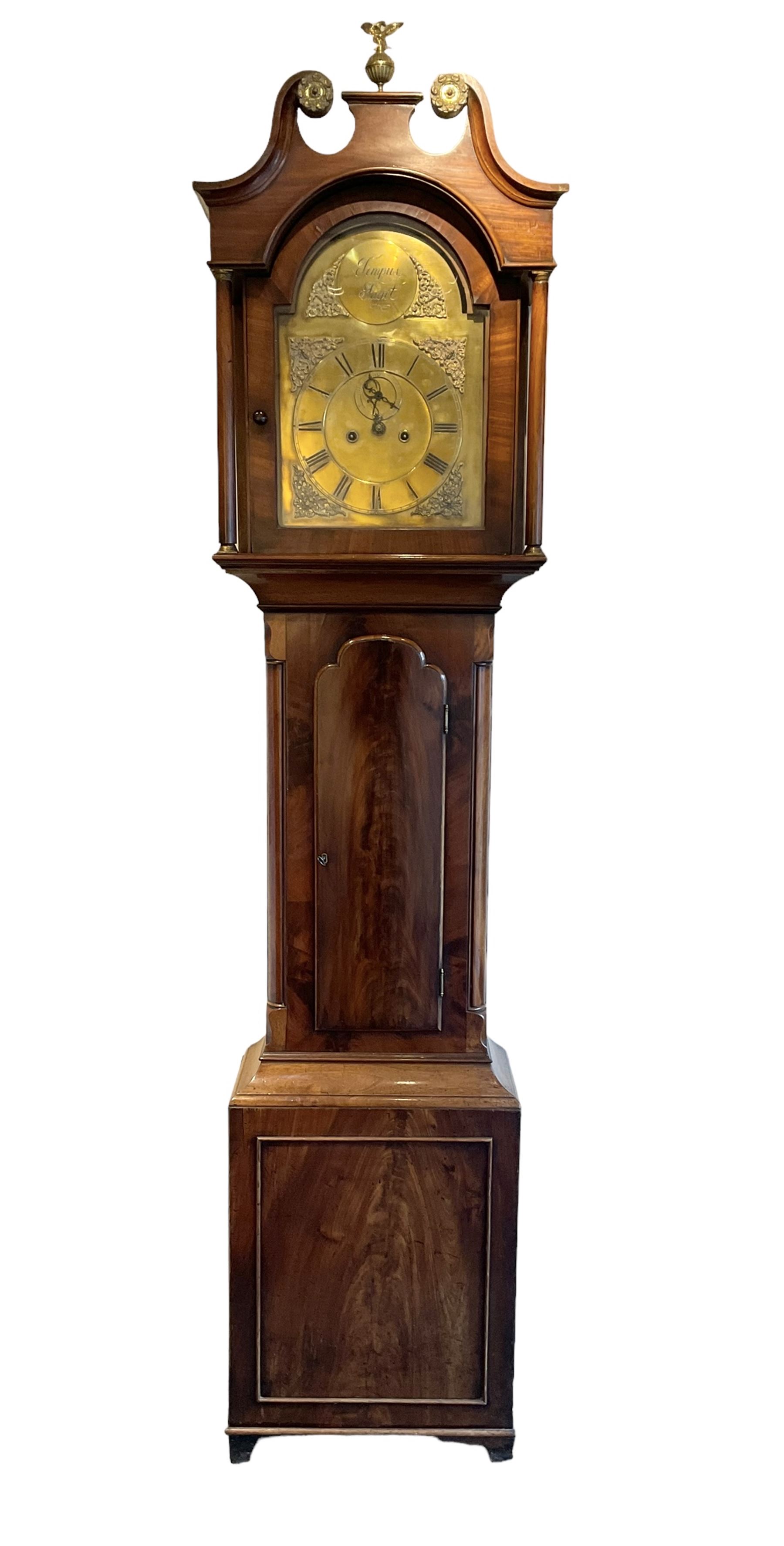 Mahogany - longcase clock with an eight day movement and brass dial - Image 7 of 12