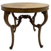 19th century walnut centre table