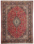 Central Persian crimson ground Kashan carpet