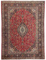 Central Persian crimson ground Kashan carpet