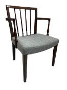 George III mahogany open elbow chair