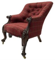 Victorian rosewood framed armchair