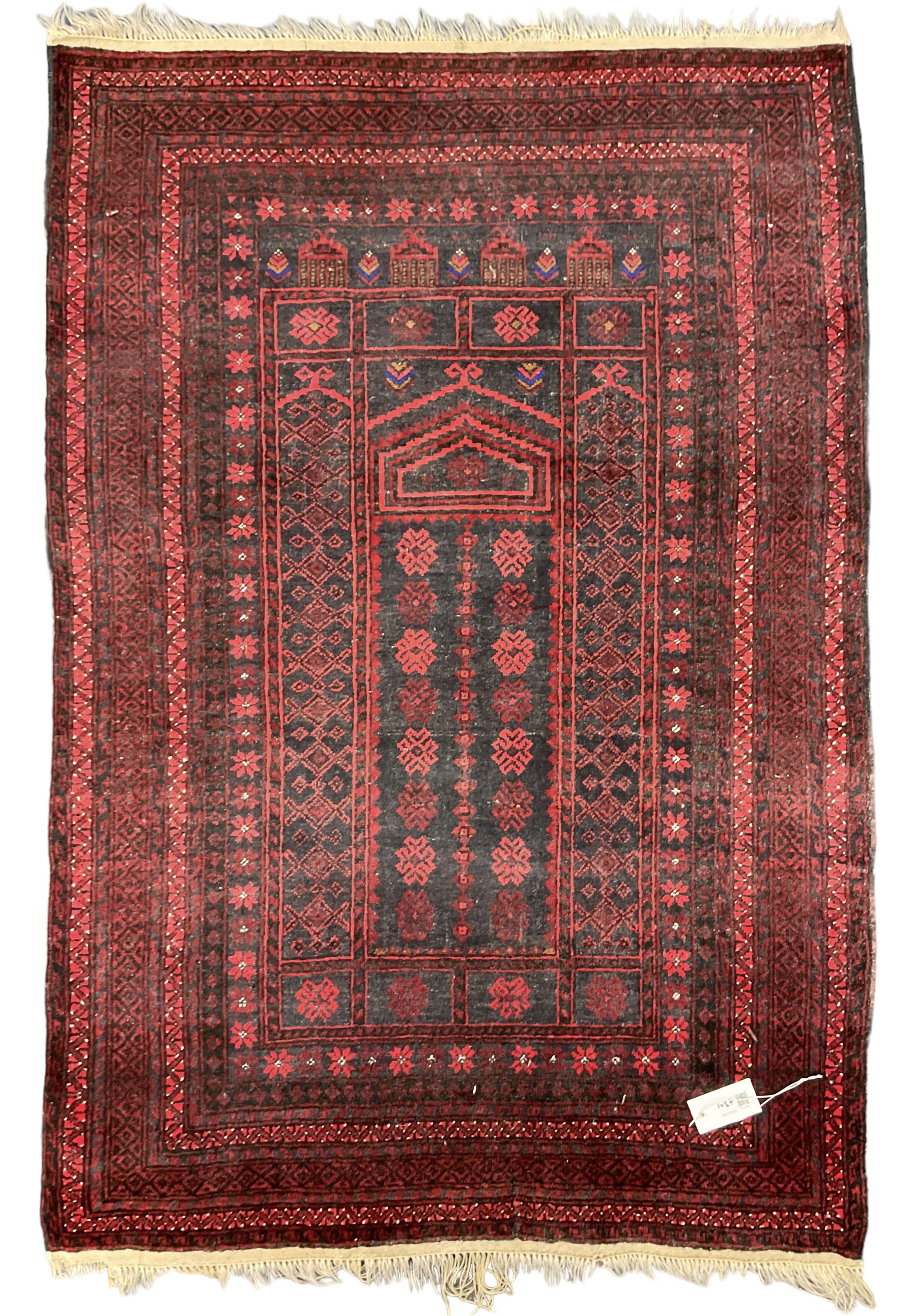 Persian indigo ground pray rug - Image 2 of 5